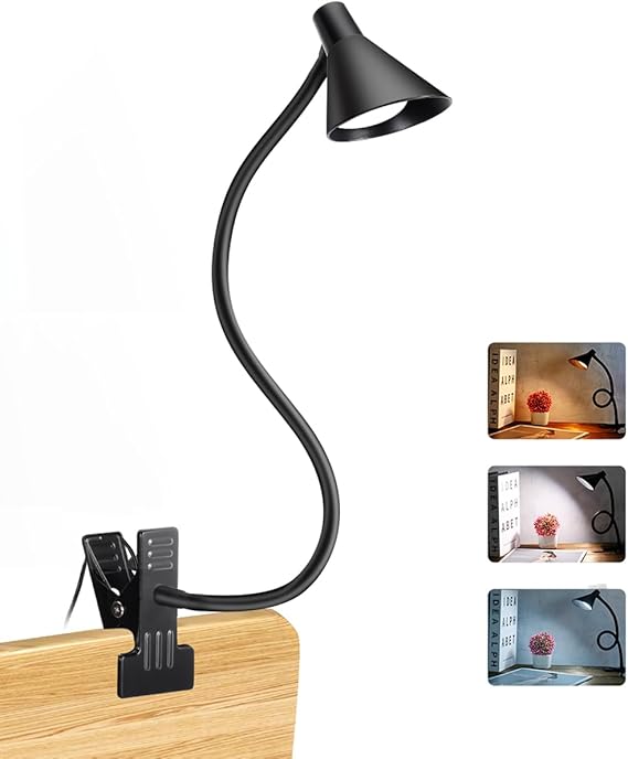Clip on Light USB Reading Light 3 Color Modes 10 Brightness Levels