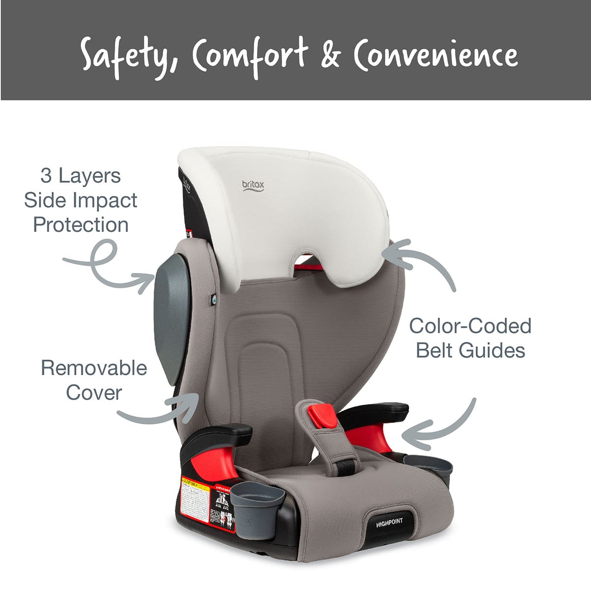 Britax Highpoint 2-Stage Belt Positioning Booster Car Seat - Gray Ombre