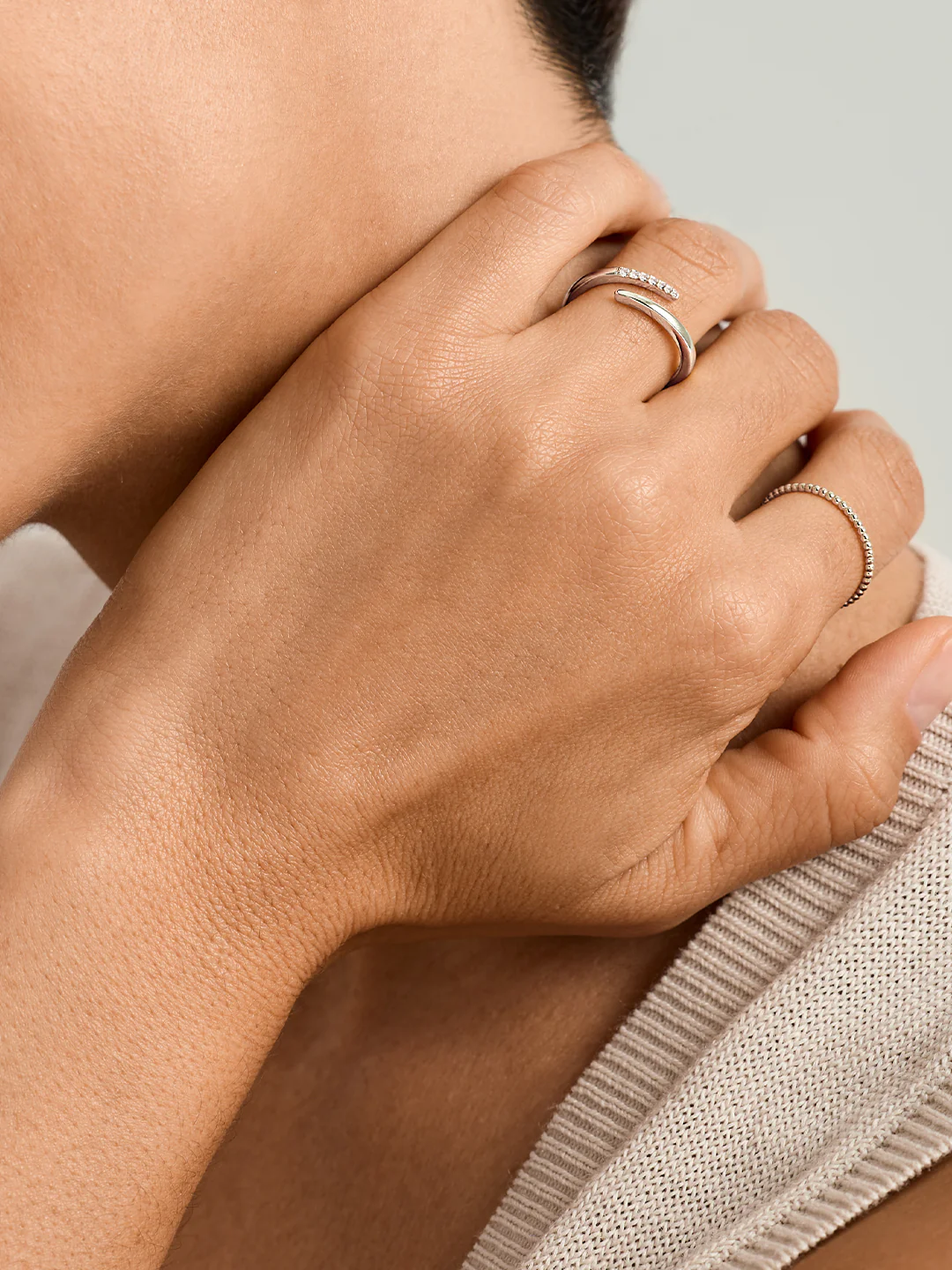 Wrap Crystal Claw Open Ring