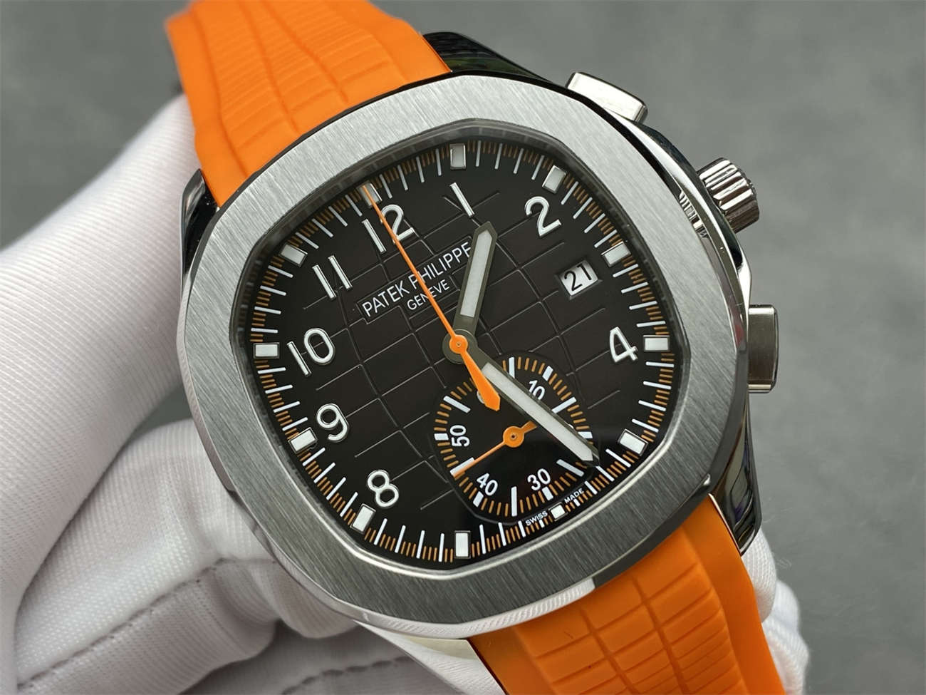 3KF Aquanaut 5968 Chronograph Carbon-Pattern Dial Super Clone Watch