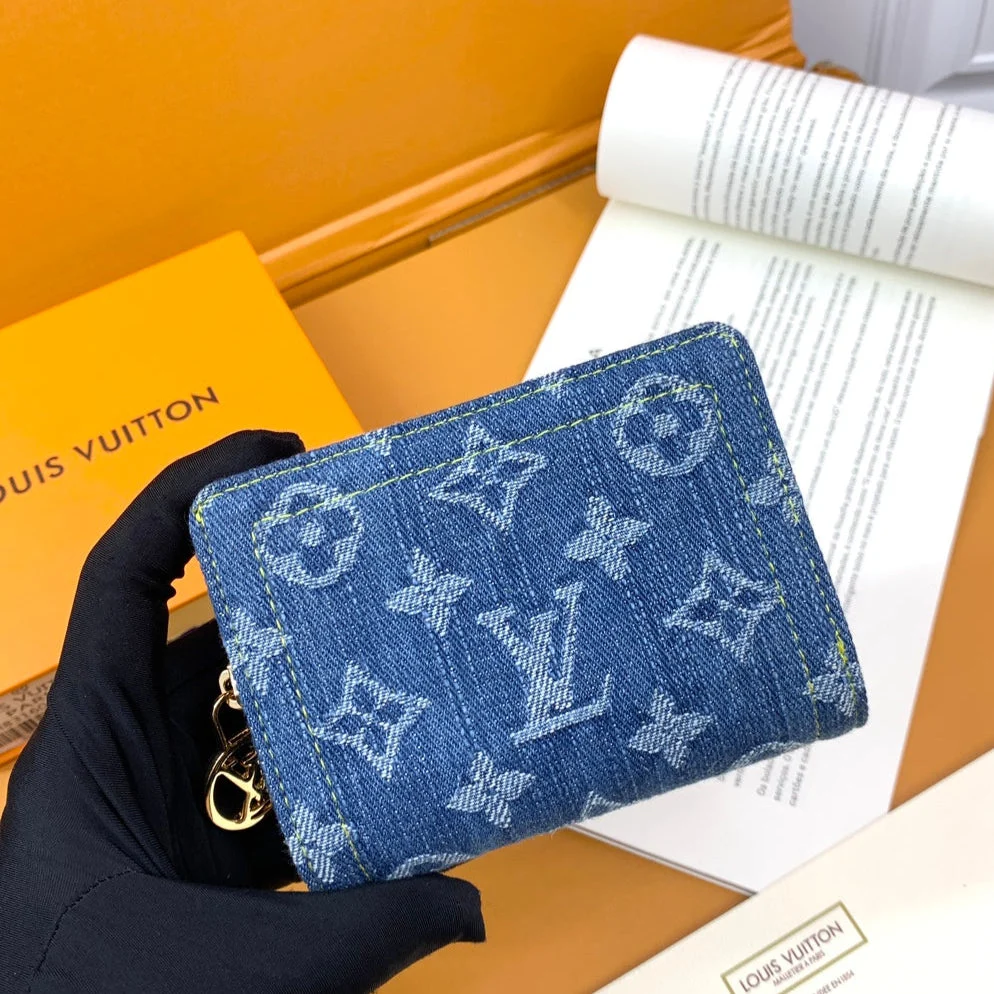 [Louis Vuitton] Limited Edition ★ Popular denim bifold wallet