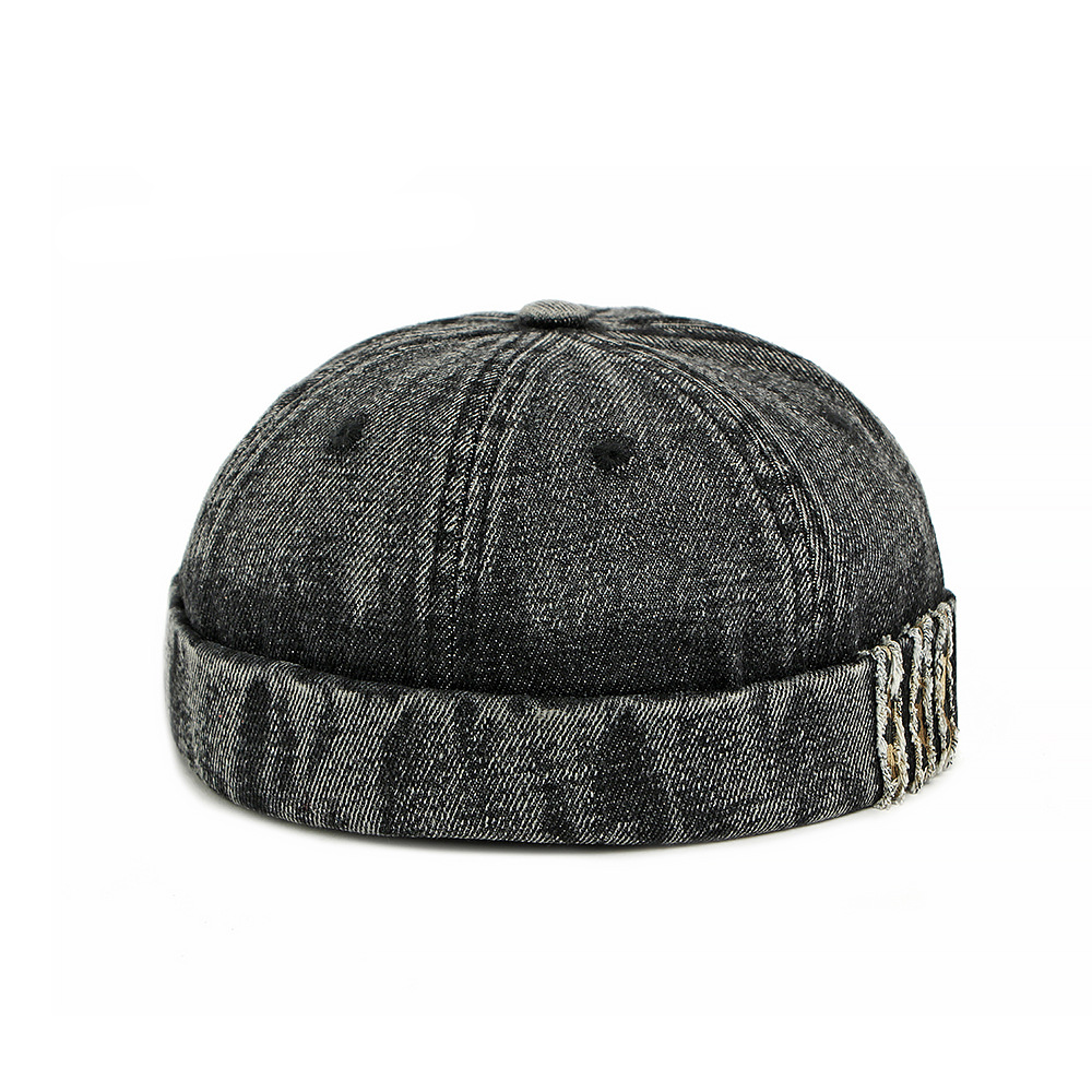 Men's Casual Solid Denim Brimless Beanie Skullcap