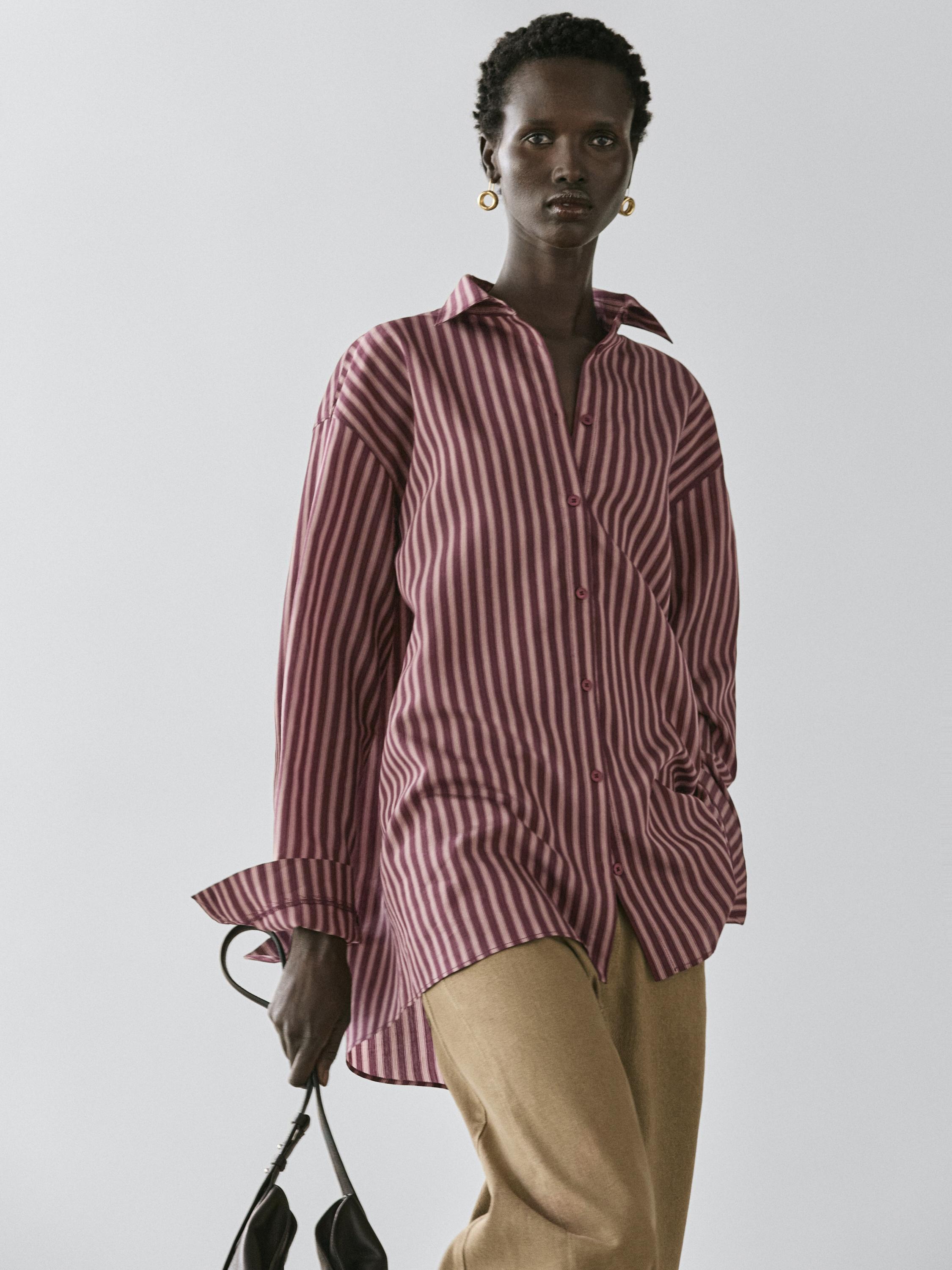 Camisa fluida detalle rayas
