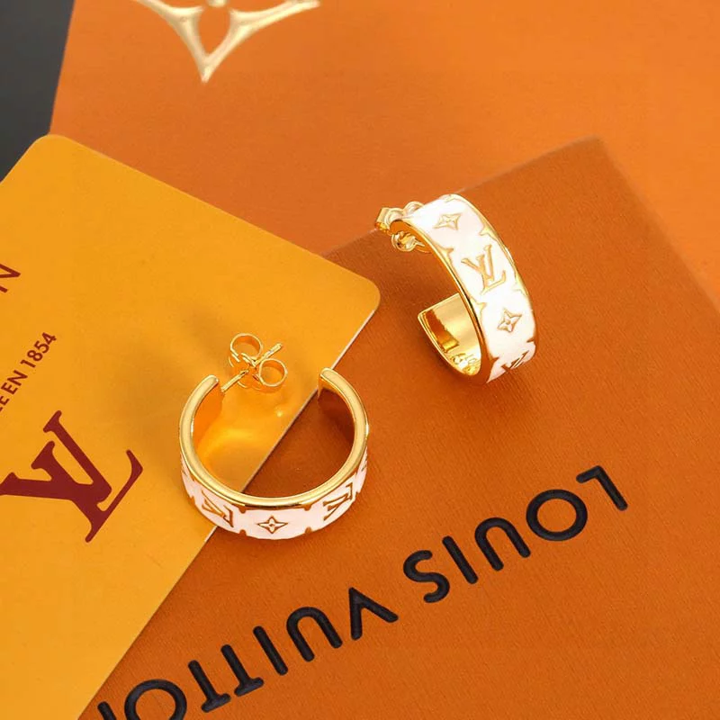 White&Golden Circle Earrings ED-931319