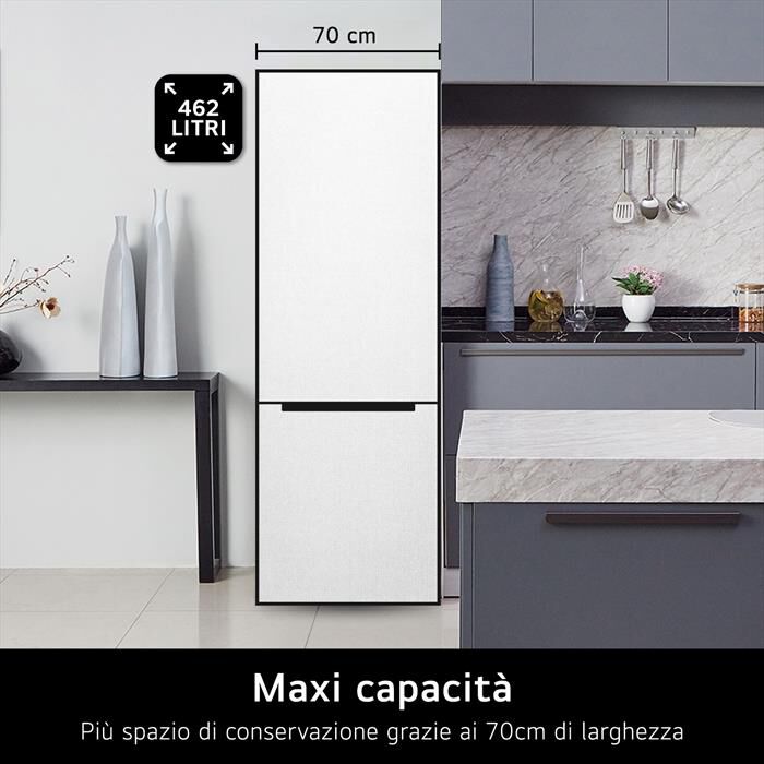 LG - Frigorifero combinato GBB567PZCMB Classe E 500lt-Stainless steel