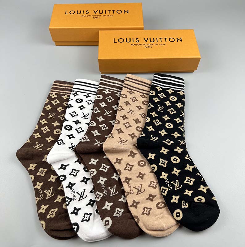 Set of 5 Pairs of Cotton Breathable Crew Socks WZ-924000253