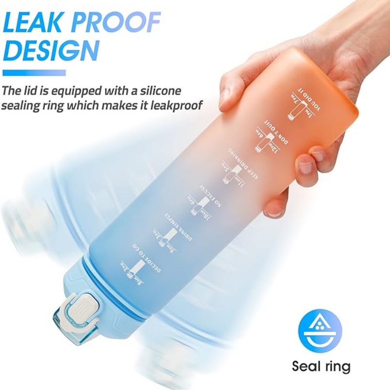 THERMOCLOUD Motivational Water Bottle with Time Marker