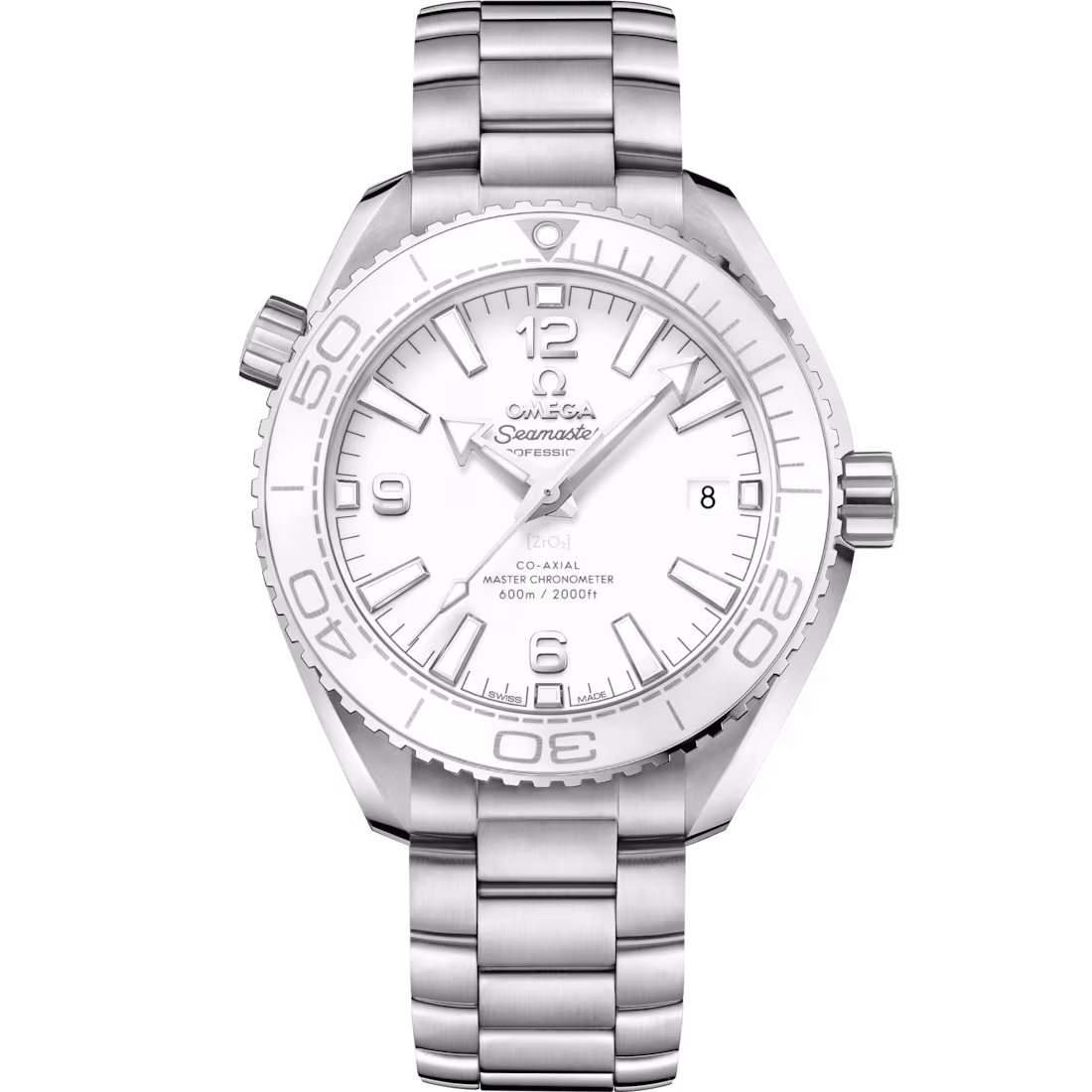 Omega Seamaster Planet Ocean 600M 39.5mm White Dial Stainless Steel Bracelet 215.30.40.20.04.001