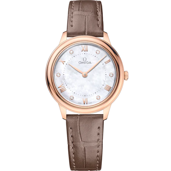 Omega De Ville Prestige 30mm White Dial with Diamonds Sedna™ 18k Rose Gold Strap 434.53.30.60.55.001