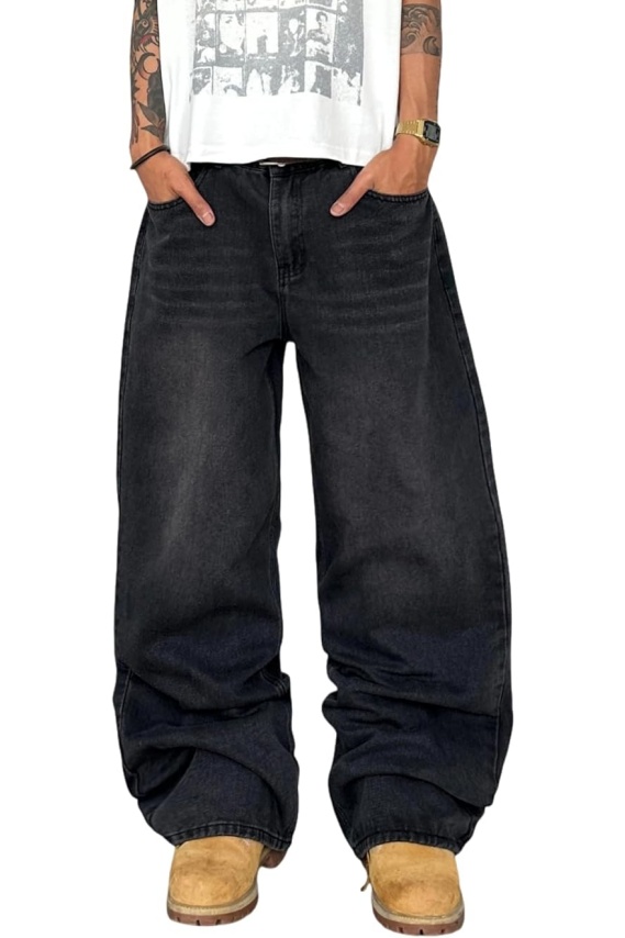 Mens Wide Leg Jeans Super Baggy Pants