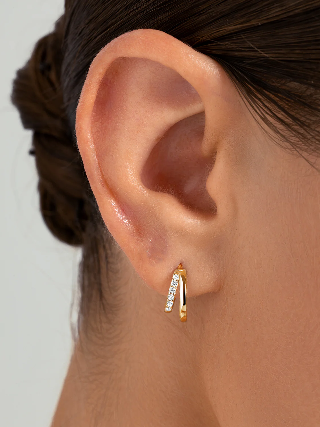 Mini Pave Arc Huggies