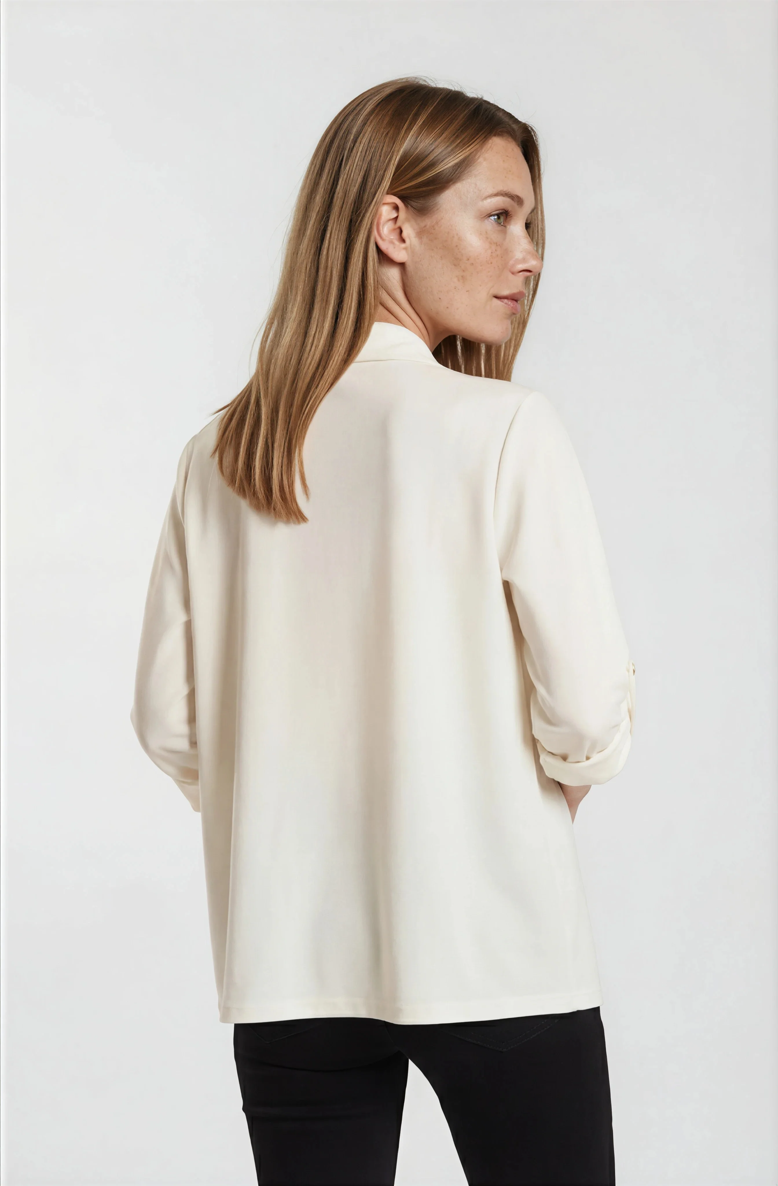 Open Front Blazer - White