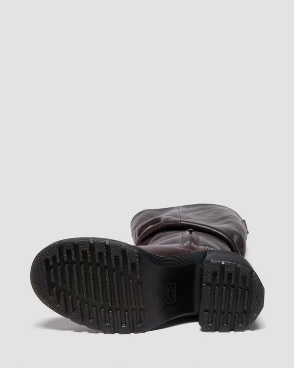 KASEY LEATHER KNEE HIGH HEELED BOOTS