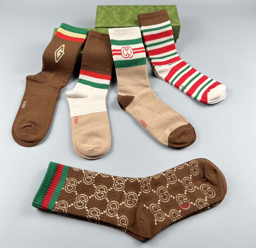Set of 5 Pairs of Cotton Anti-bacterial Crew Socks WZ-924000167