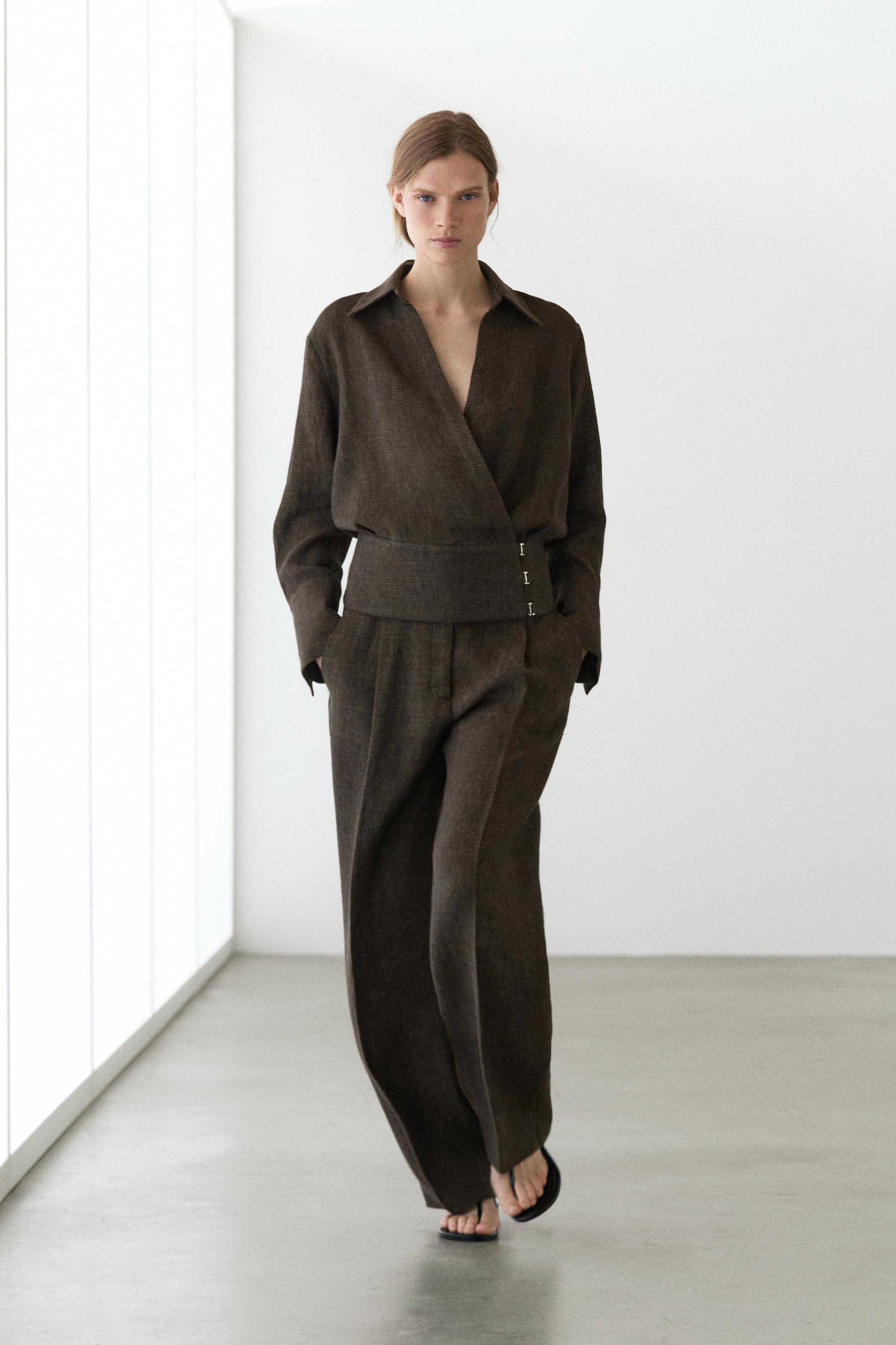 Sobrecamisa total look melange lino