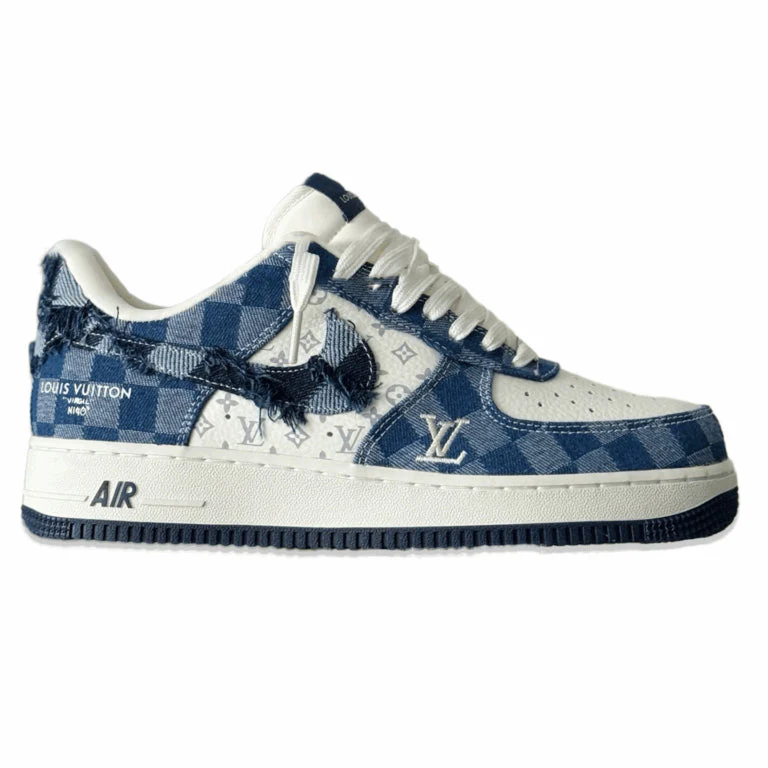 L.V x NK Air Force 1 Low “Blue Damier Denim”