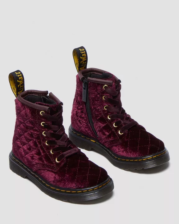 Toddler 1460 Velvet Lace Up Boots