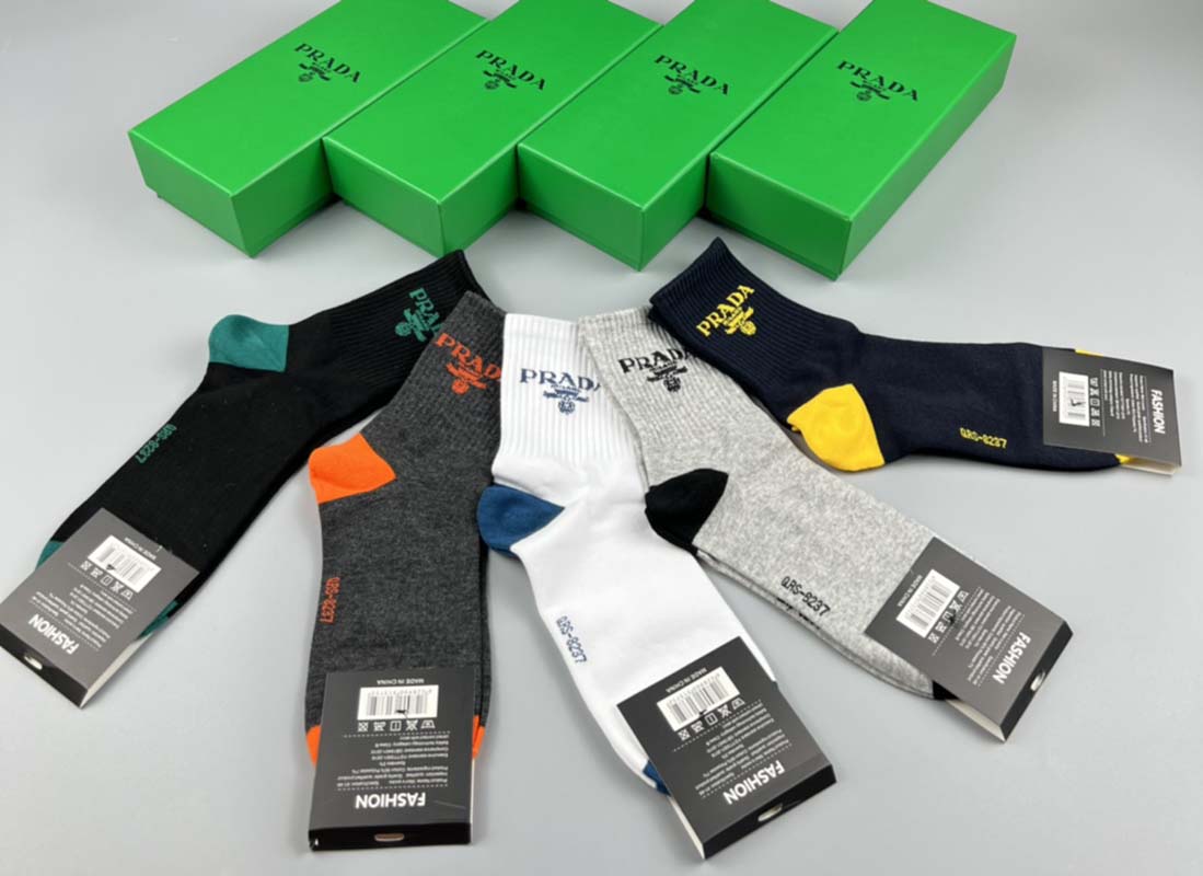 Set of 5 Pairs of Cotton Breathable Crew Socks WZ-924000263