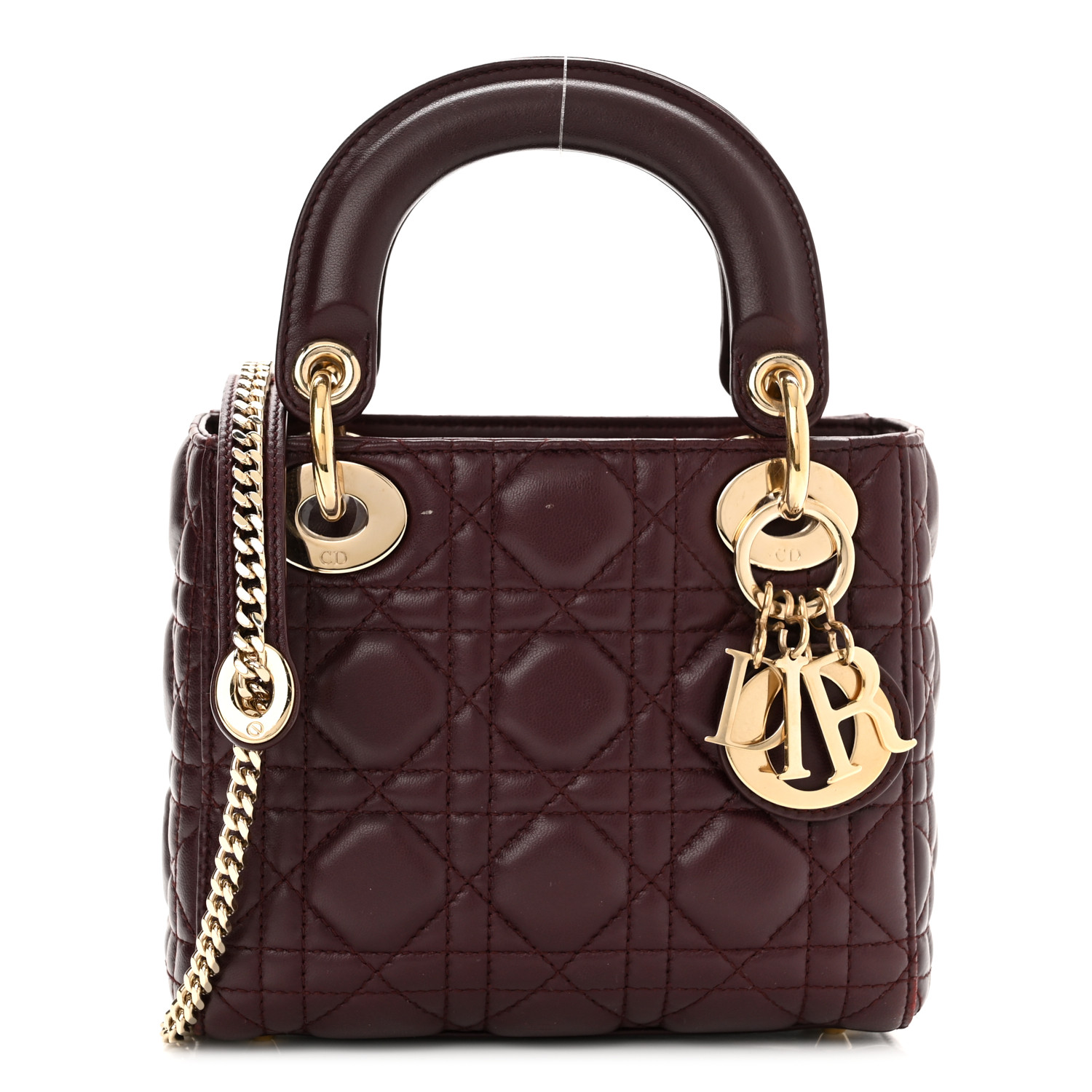 Lambskin Cannage Mini Lady  Plum