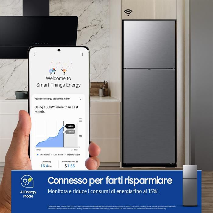 SAMSUNG - Frigorifero 2 porte RT35CG5644S9ES Classe E 348 lt-METAL INOX