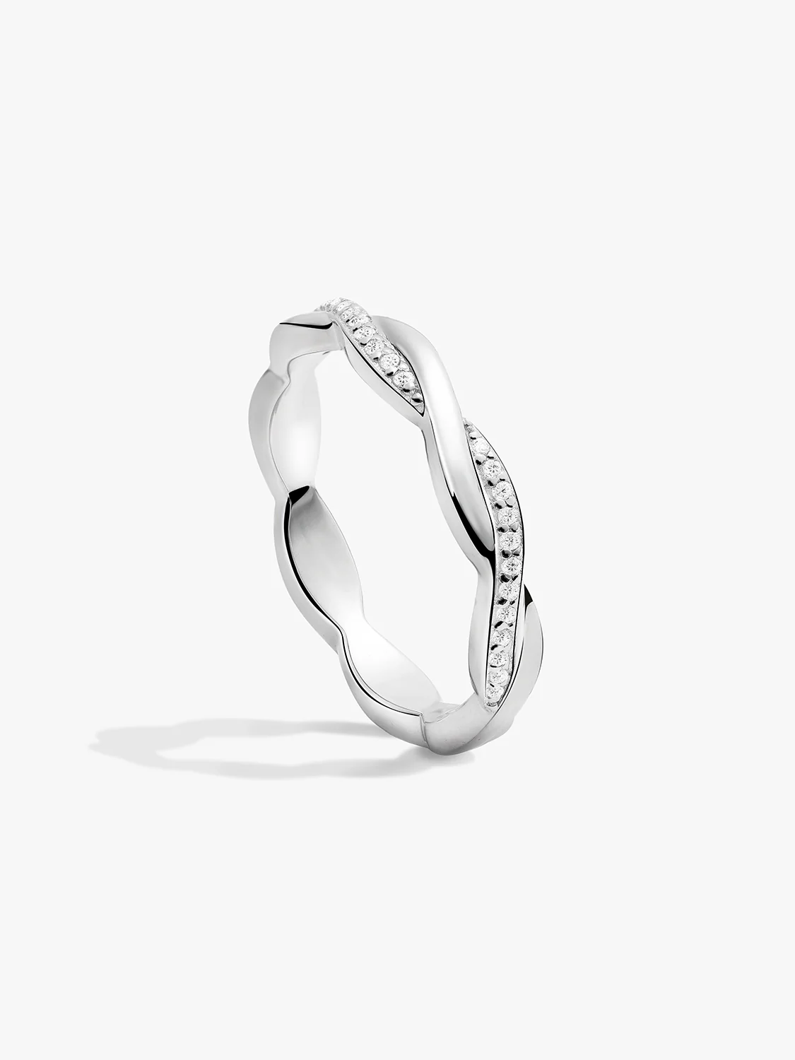 Twisted Pave Ring