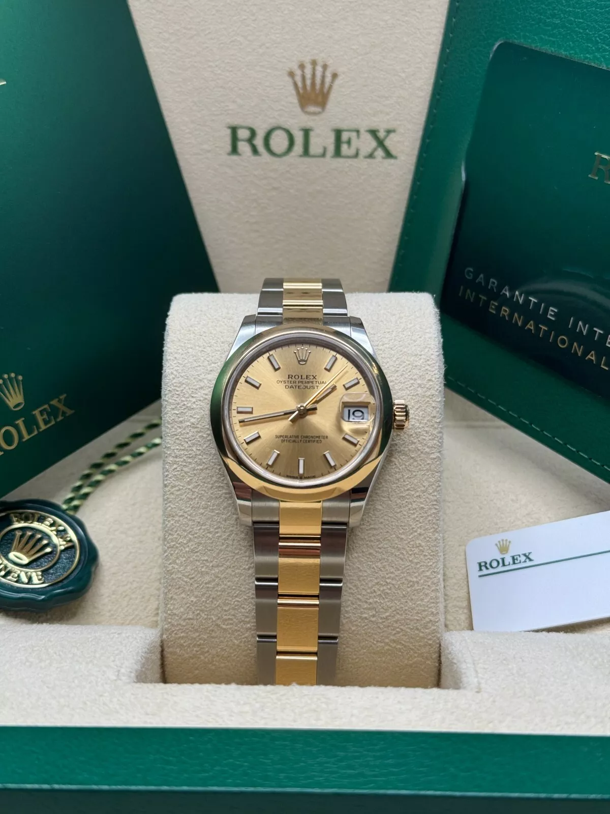 【Super Clone】RLX Datejust m278243-0013/0014  31mm Champagne Dial Yellow Rolesor Oyster Watch