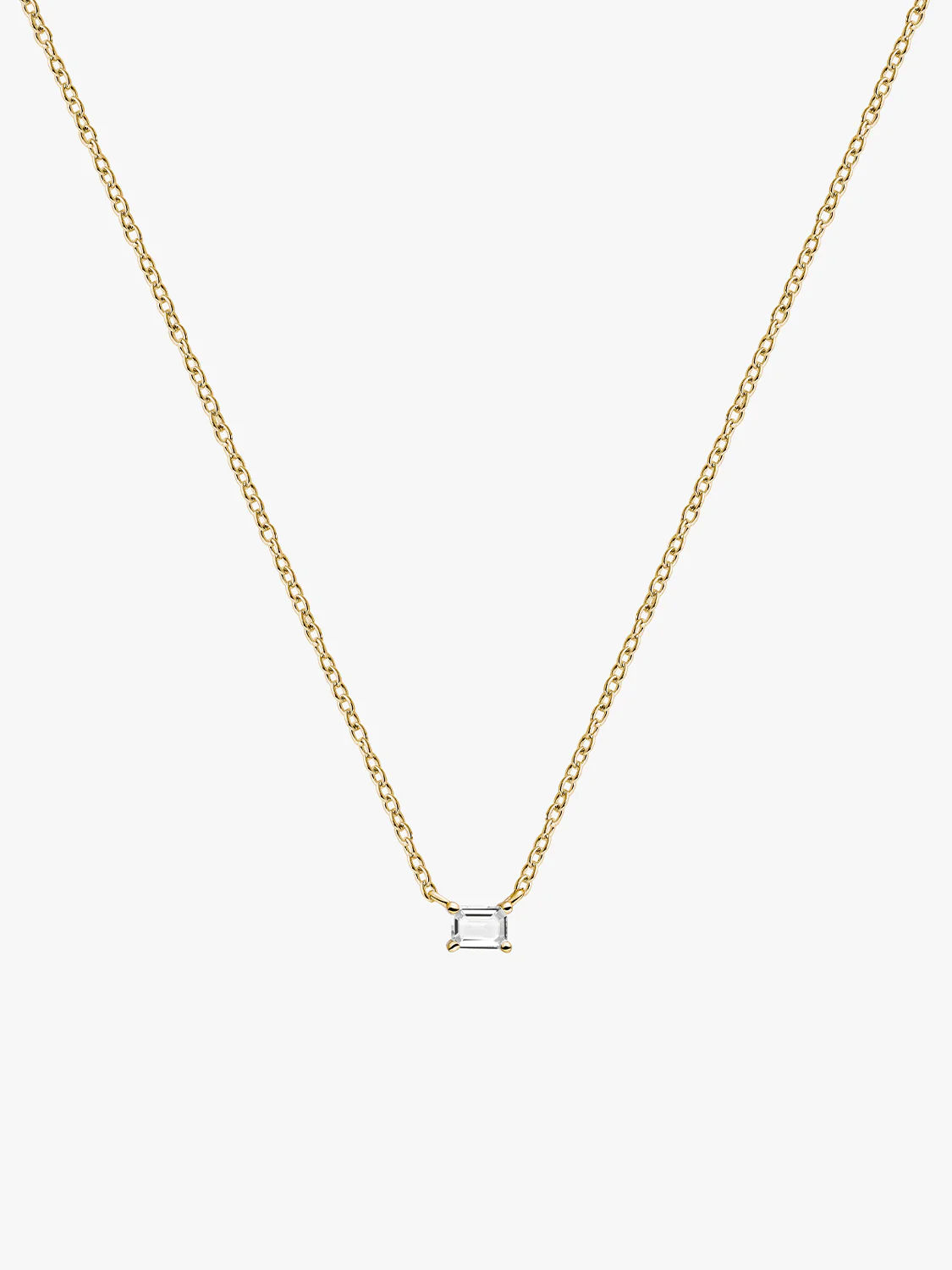 Emerald Cut Sapphire Necklace