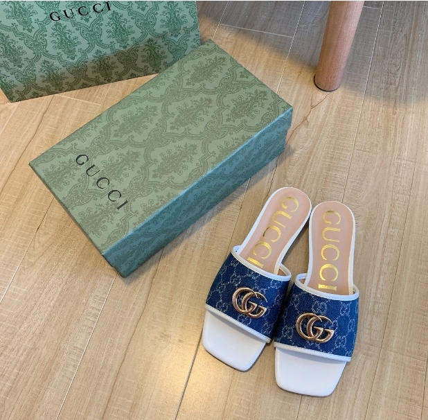 Denim Embossed Flat Slippers LX-872036