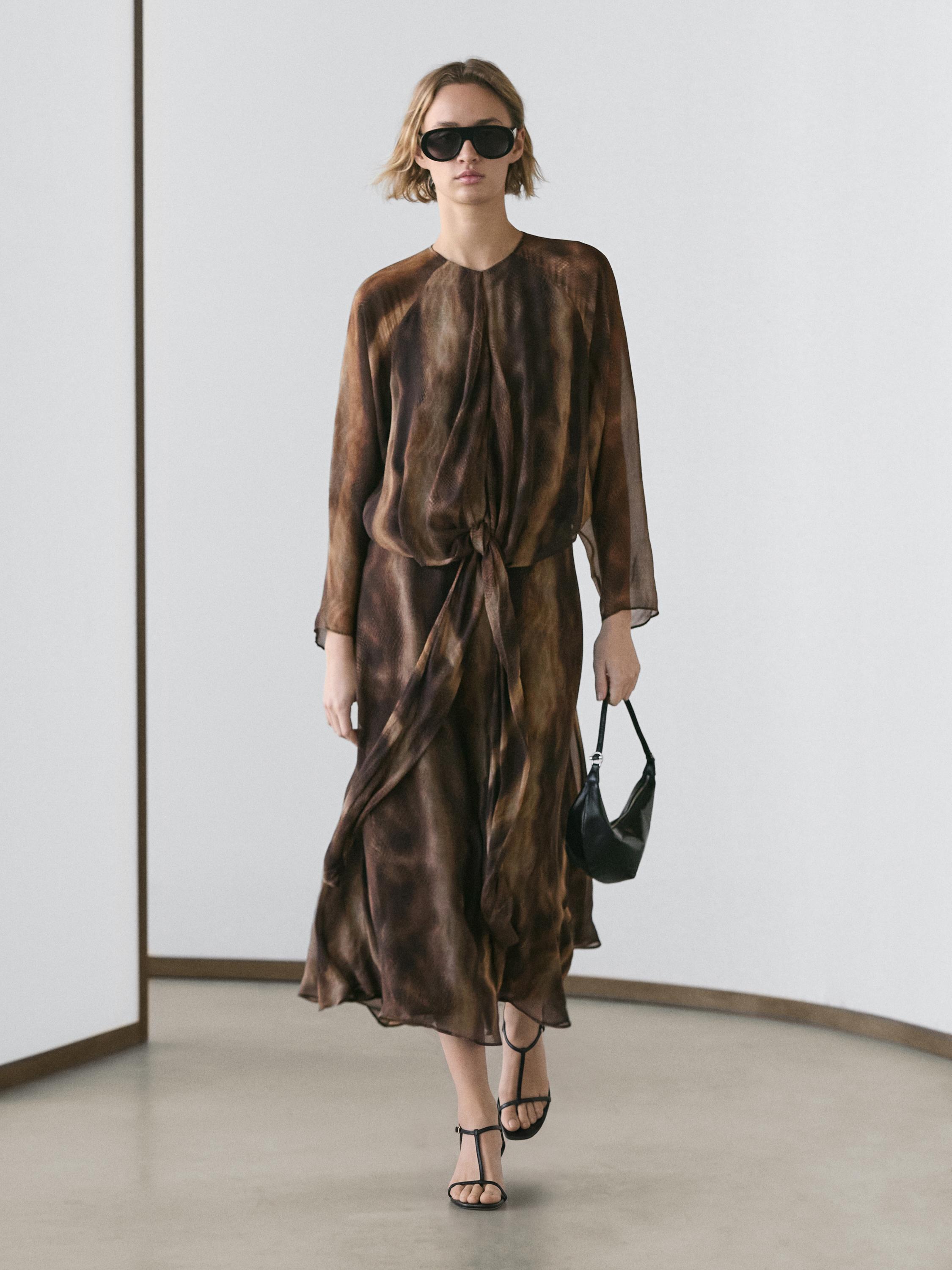 Vestido fluido animal print
