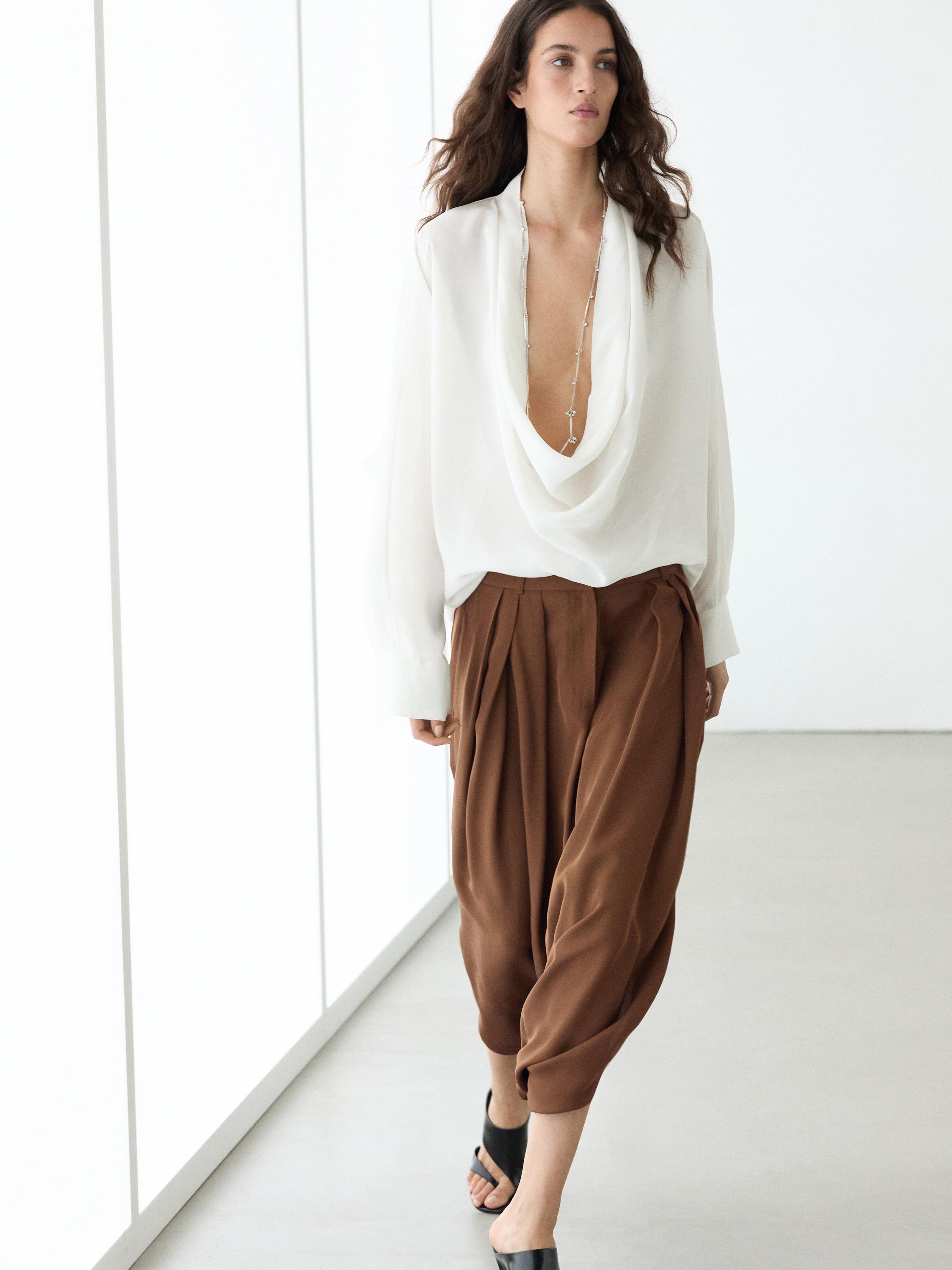 Falda pantalón pliegues fluida