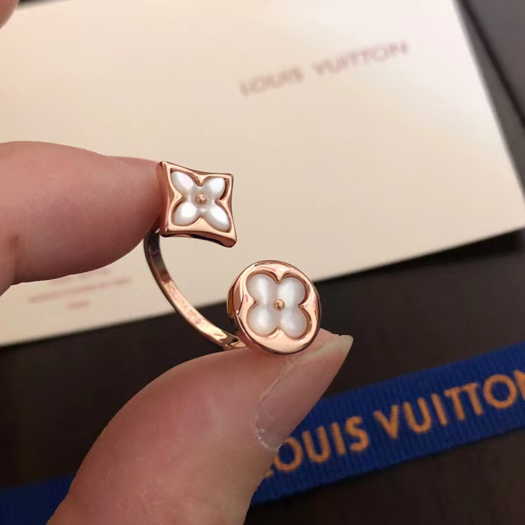 Fashion 18K Rose Golden Flowers Non allergic open-ended Ring JZ-914028