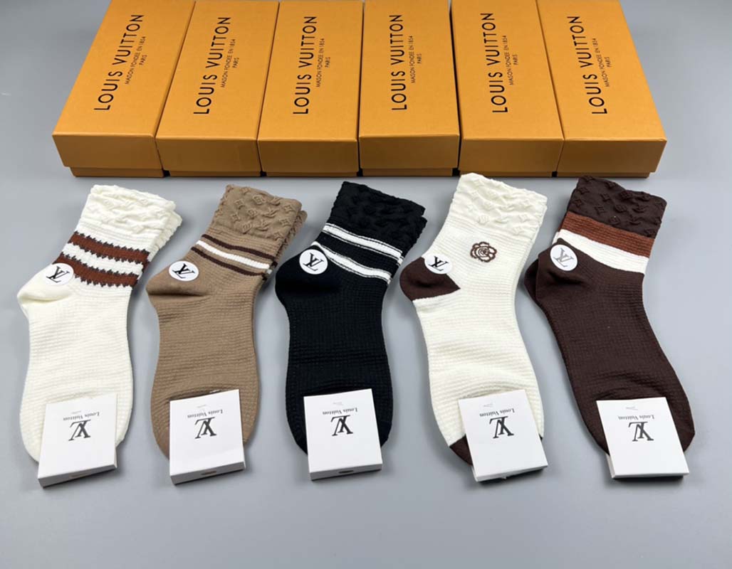 Set of 5 Pairs of Cotton Breathable Crew Socks WZ-924000251