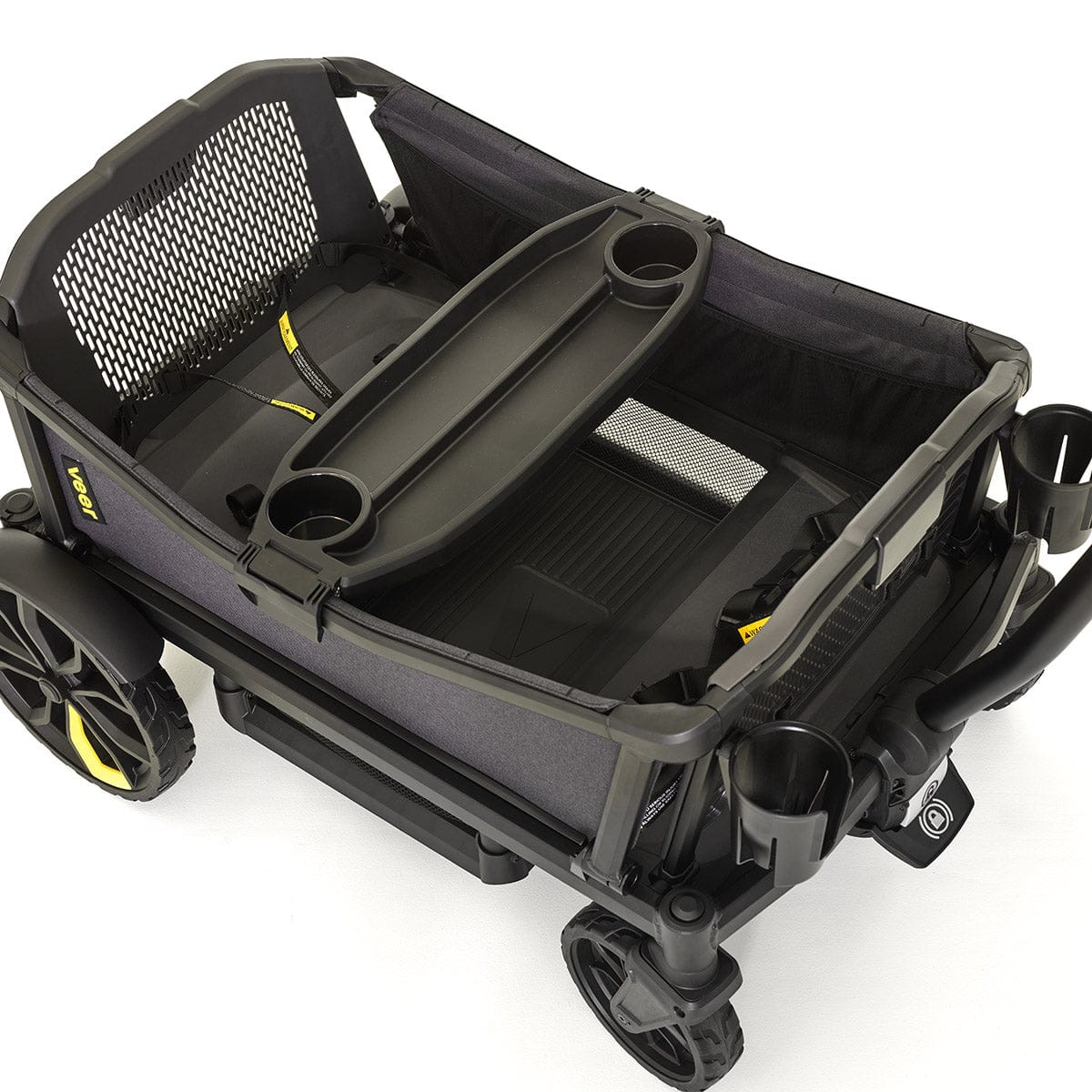 Veer All-Terrain Cruiser XL (4 Seater) Stroller Wagon + Canopy + Basket Bundle - Grey