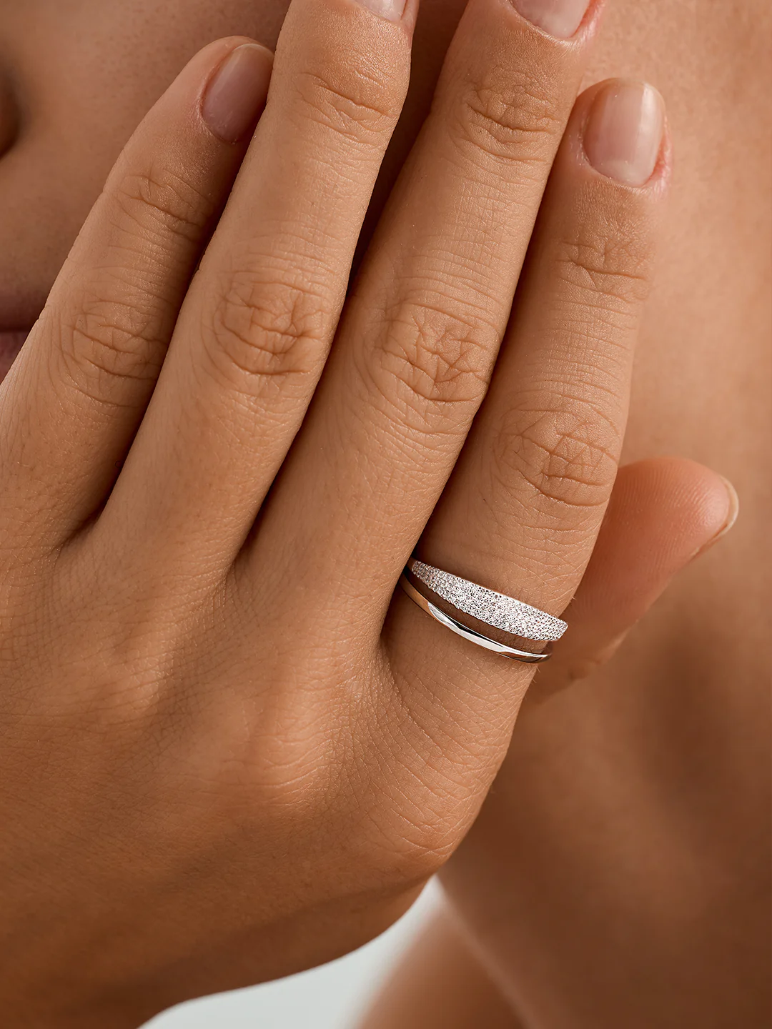 Silver Pave Sapphire Signet Ring