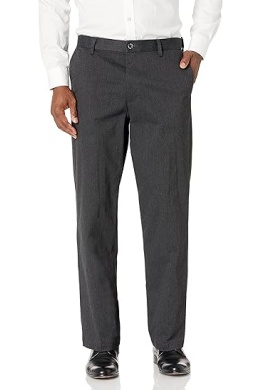 Men's Comfort Khaki Stretch Relaxed-fit Flat-Front