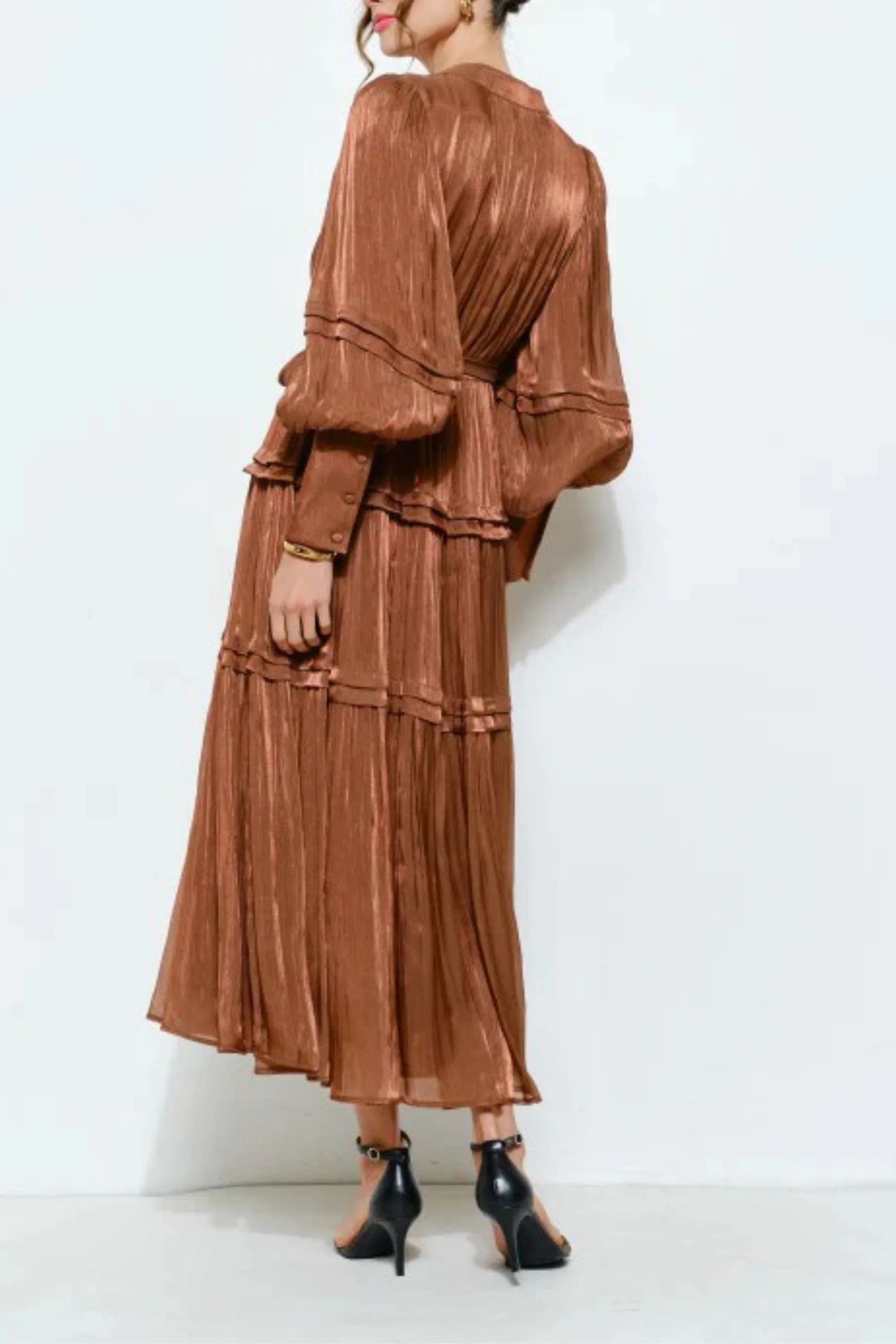 Metallic Bronze Tiered dress