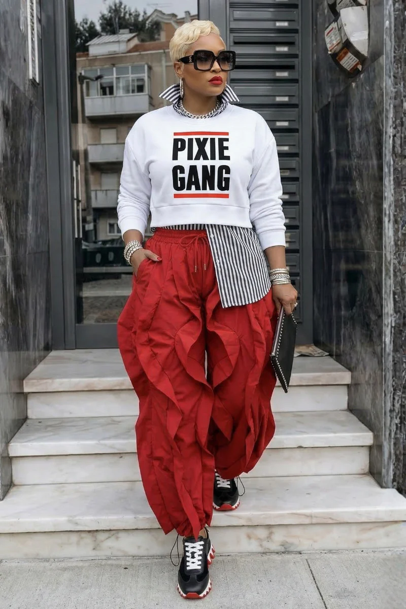 Pixie Gang Cropped Sweatshirt (Wht)