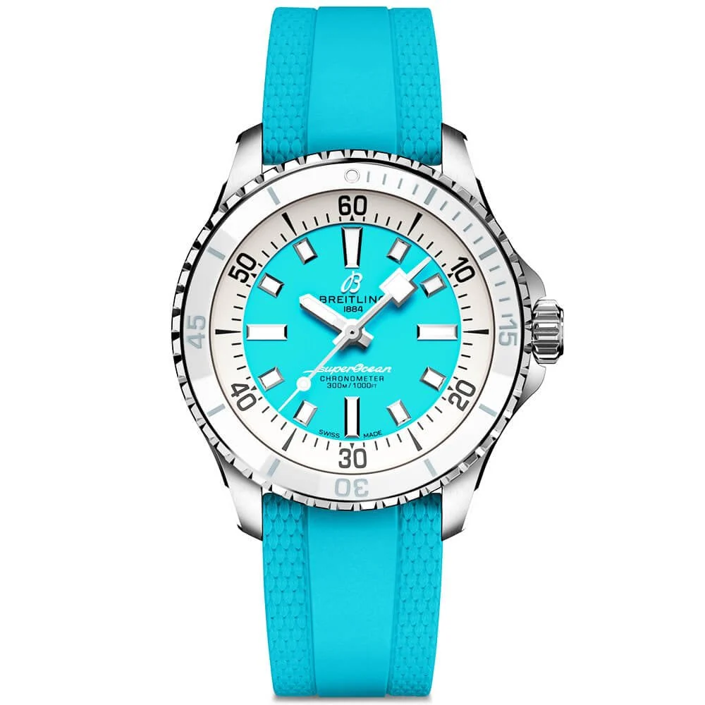 【Free Shipping】【Free Shipping】BREITLINGSuperocean 36mm Turquoise Dial Ladies Automatic Strap Watch