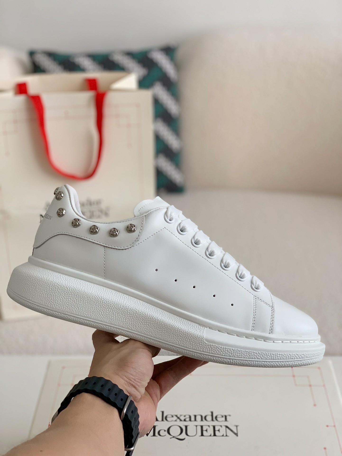 Alexander McQ MQ White Rose nail tail Sneakers