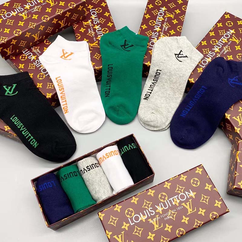Set of 5 Pairs of Cotton Breathable Ankle Socks WZ-924000234