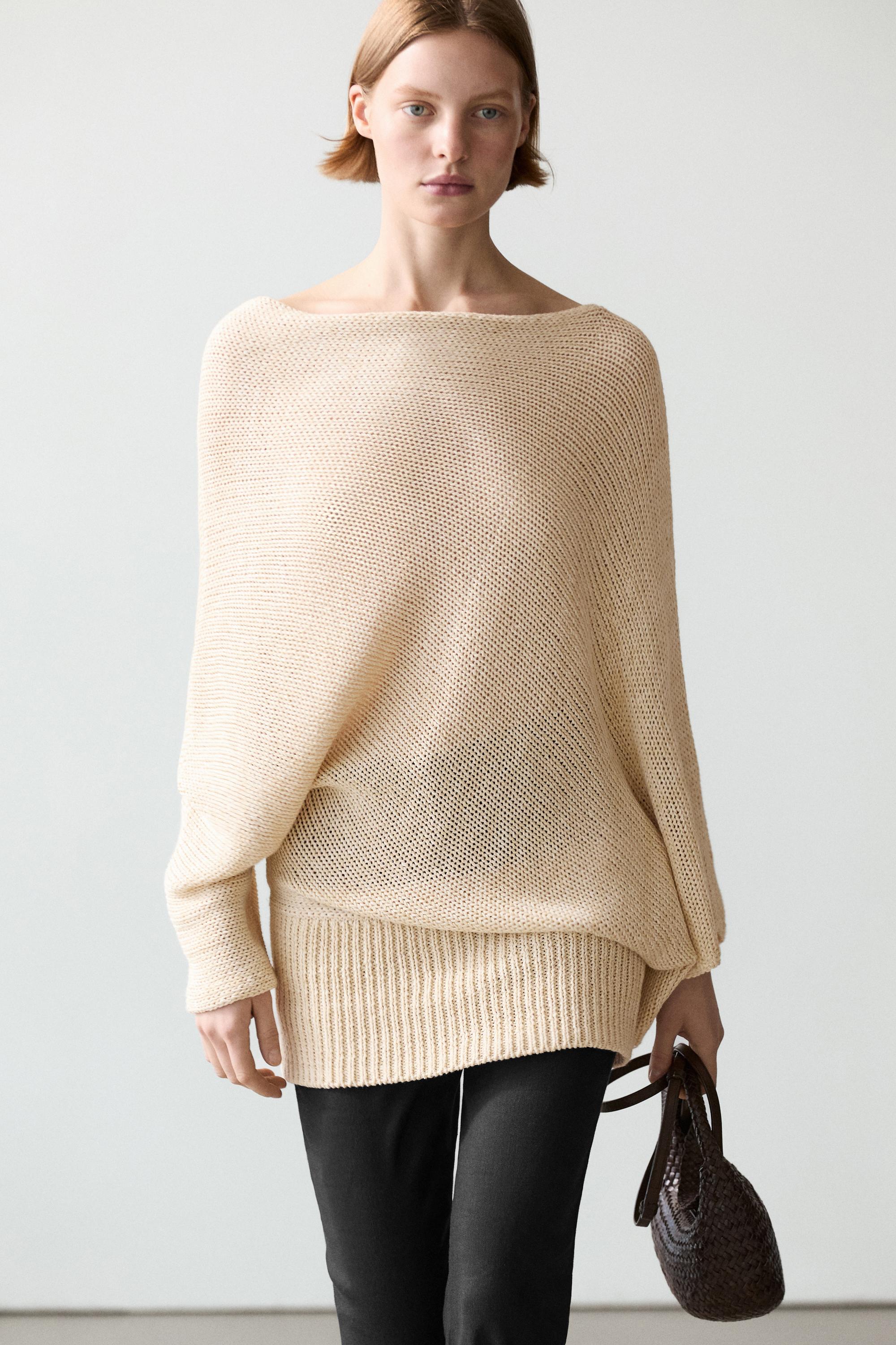 Jersey oversize asimétrico algodón lino