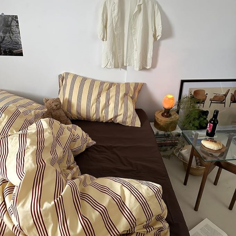 Retro Striped Duvet Cover Set