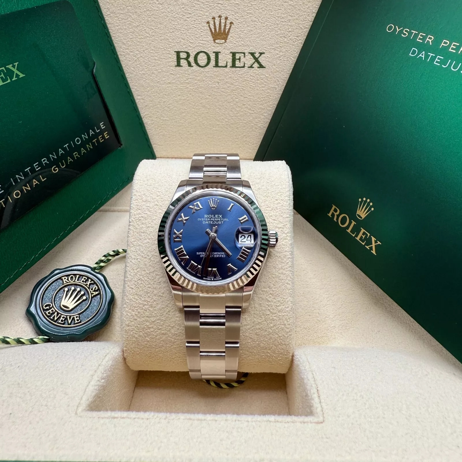 【Super Clone】RLX Datejust m278274-0033/0034 Bright Blue Dial 31mm Fluted Bezel Oyster Bracelet