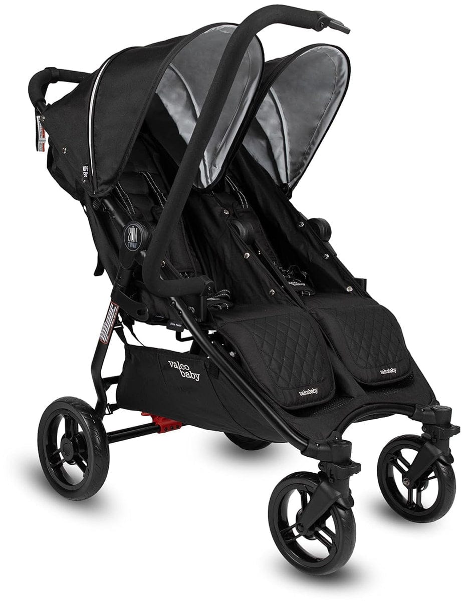 Valco Slim Twin Side By Side Double Stroller - Licorice