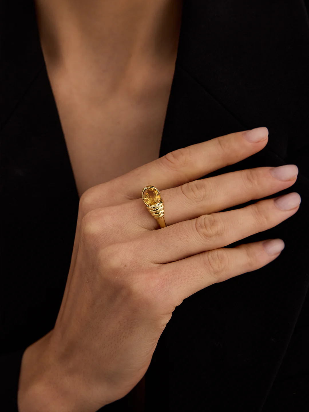 Citrine Statement Ring
