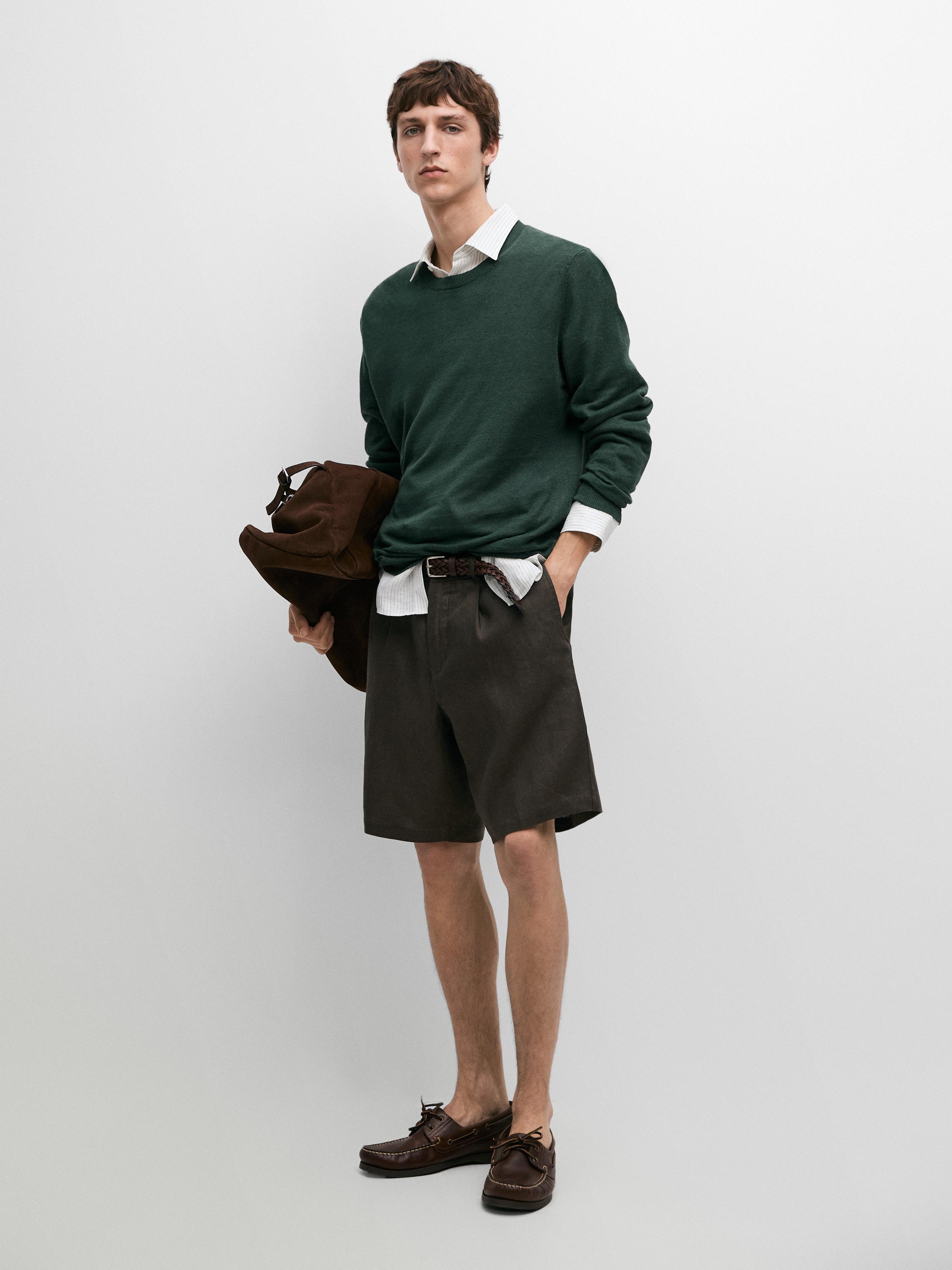Bermuda detalle goma lino total look