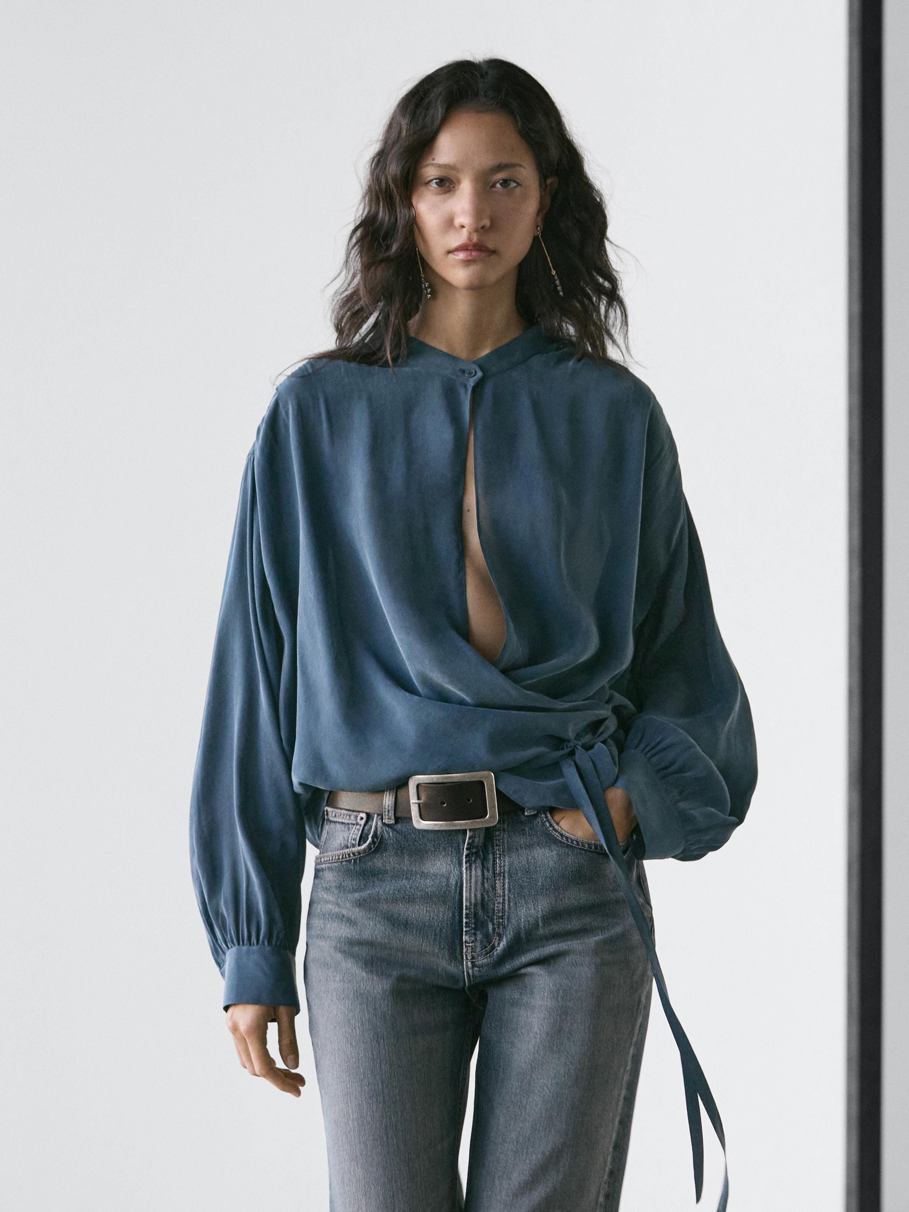 Blusa fluida cruzada