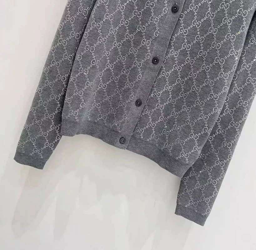 Hot stamping knitted cardigan MY-93255