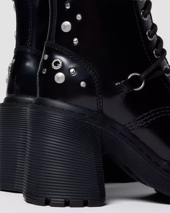 CHESNEY STUDDED BUTTERO LEATHER FLARE HEEL BOOTS