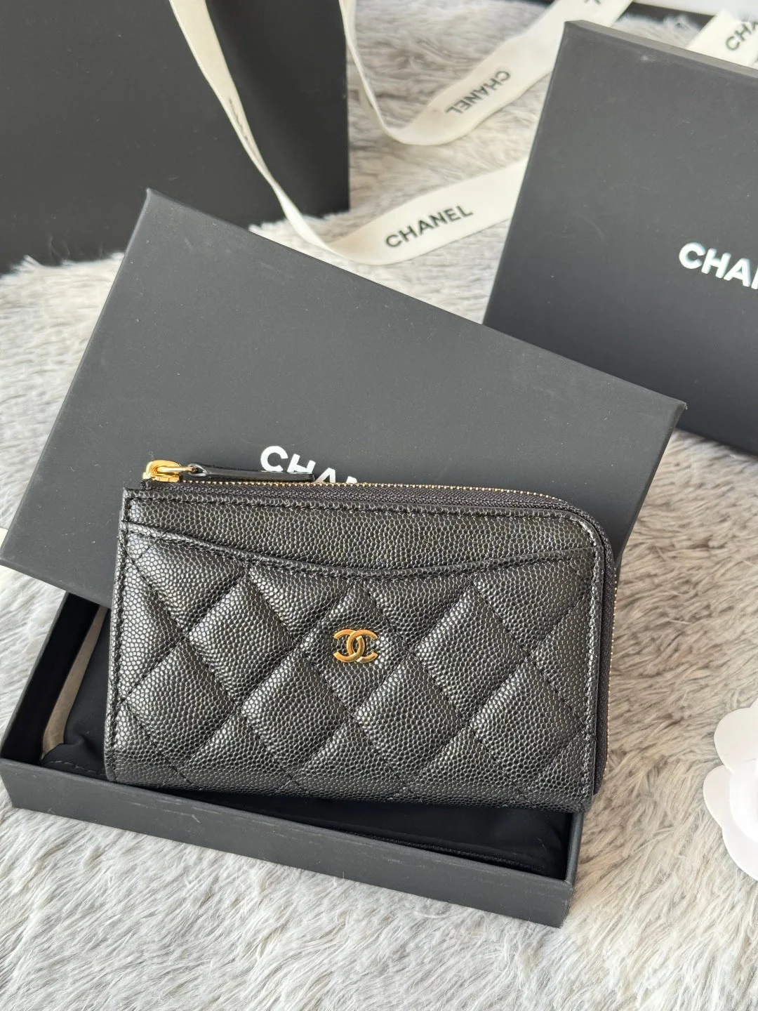 【Chanel】Minimalist beauty★ Coin & Card Case Black AP3179